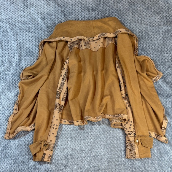 Women’s Miss Me Brown French Terry Paisley Waterfall Jacket Size Medium NWT - Picture 7 of 7